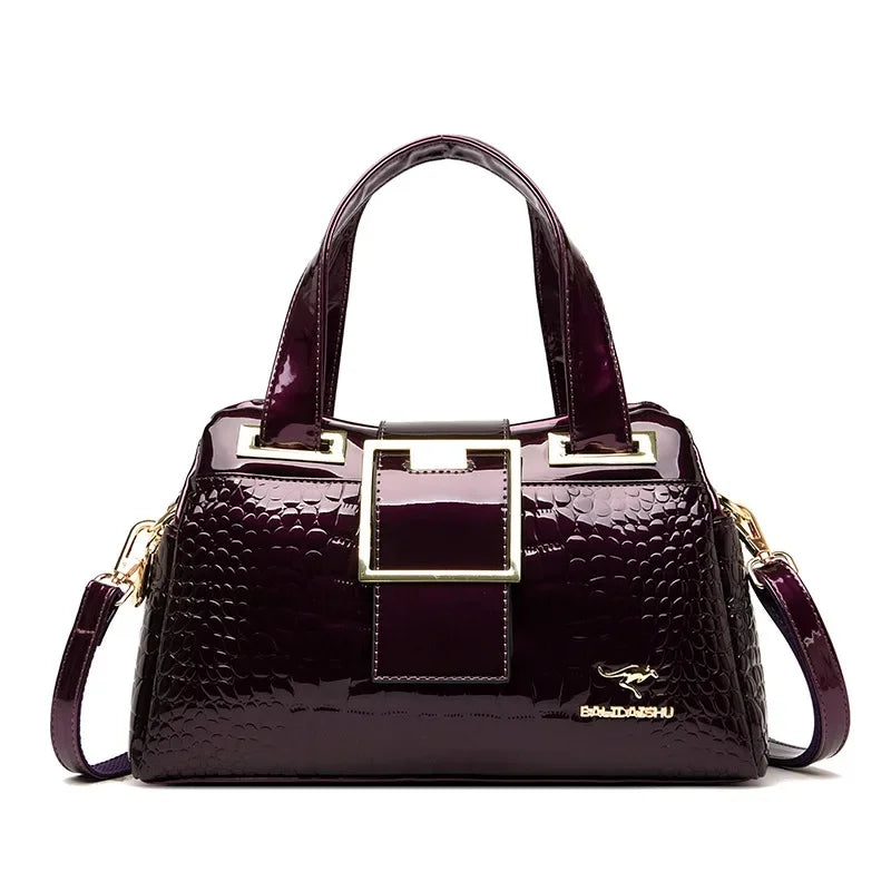 Elegant Croc Charm Shoulder Bag
