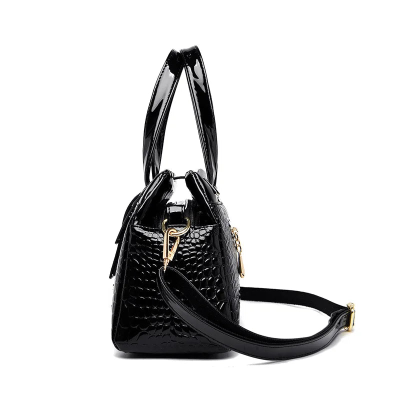 Elegant Croc Charm Shoulder Bag