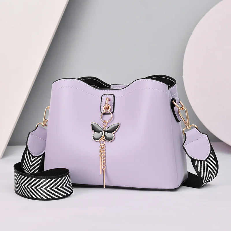 Modern Elegance Butterfly Tassel Handbag