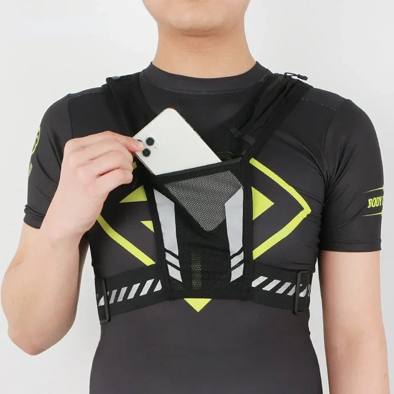 Universal Lightweight Reflective Running Vest with Mobile Phone and Card Pockets