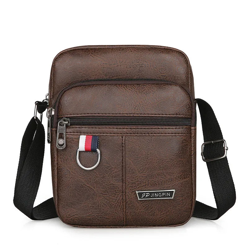 Vintage-Style PU Leather Crossbody Travel Sling Bag