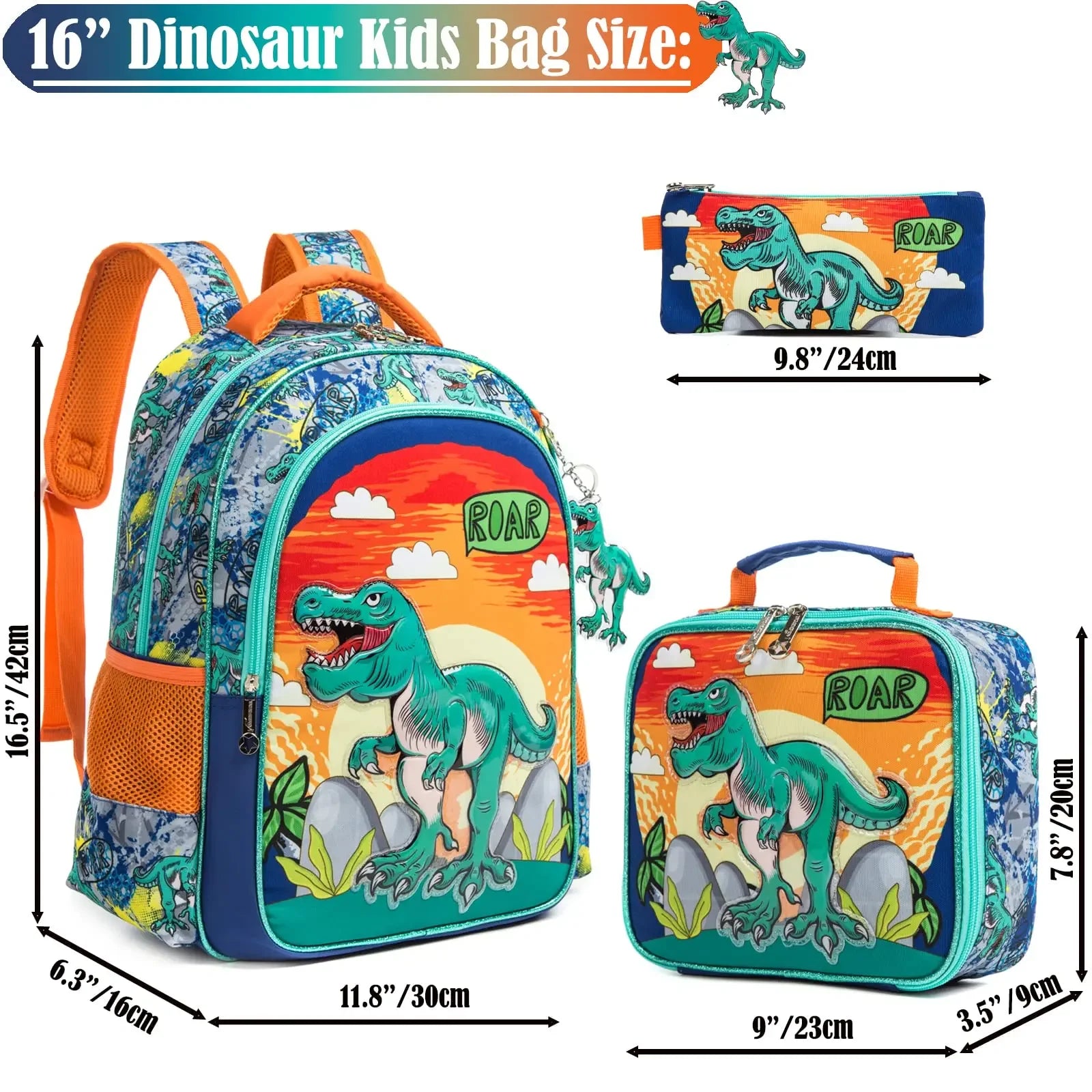 Roaring Adventures Dinosaur Backpack Set for Kids