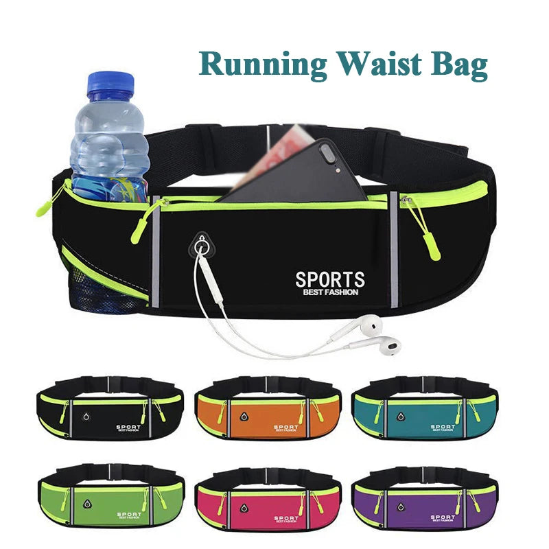 Multi-Purpose Waterproof Running Waist Bag with Water Bottle Holder