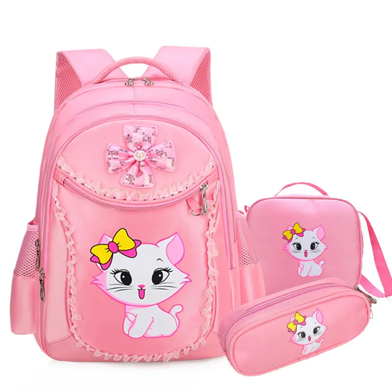 Cute Pink School Backpack For Girl Student Teenagers School Bag Set Children Backpack With Pencil case