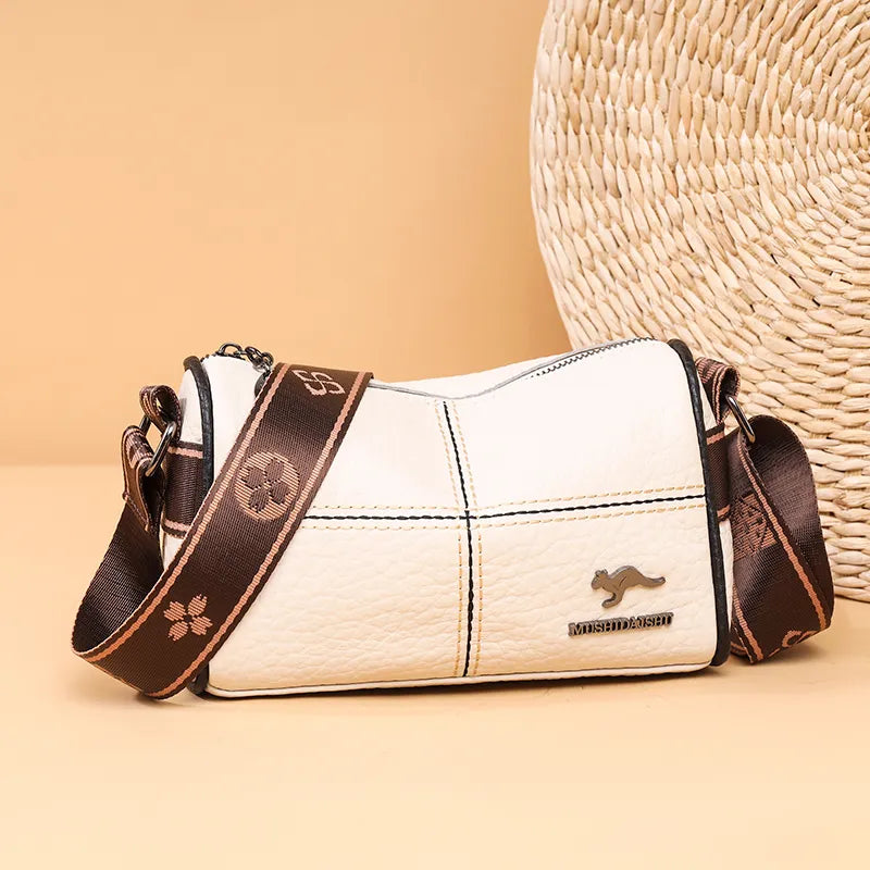 Chic Contrast Luxury Leather Crossbody Bag