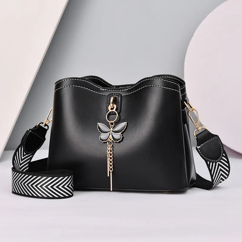 Modern Elegance Butterfly Tassel Handbag