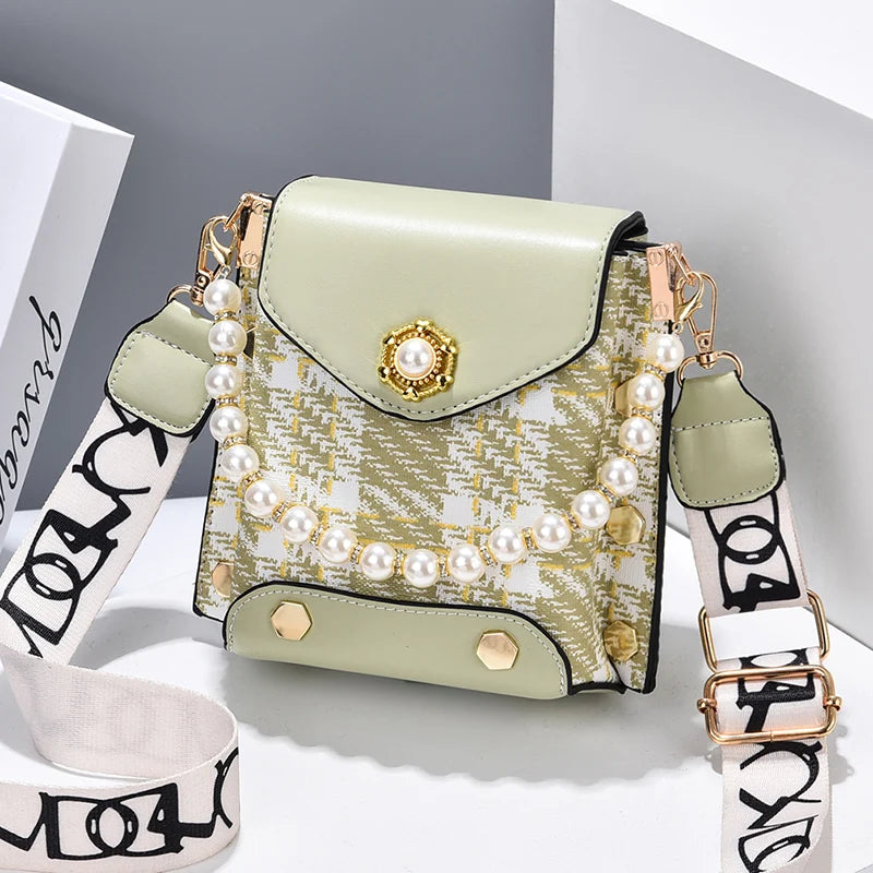 Pearl-Embellished Crossbody Bag