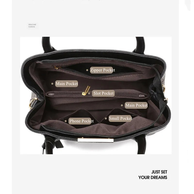 Vento Marea Luxury PU Leather Handbag - Elegant Women's Fashion Shoulder Bag