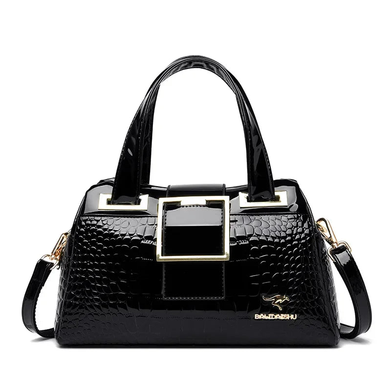 Elegant Croc Charm Shoulder Bag