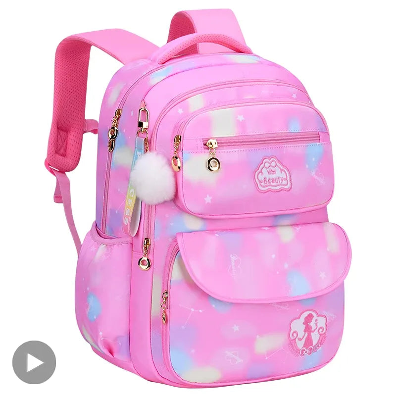 Charming Pink Clouds School Backpack
