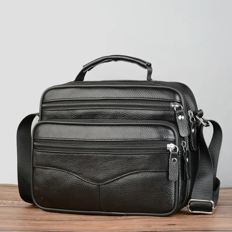 Classic Genuine Leather Crossbody Messenger Bag