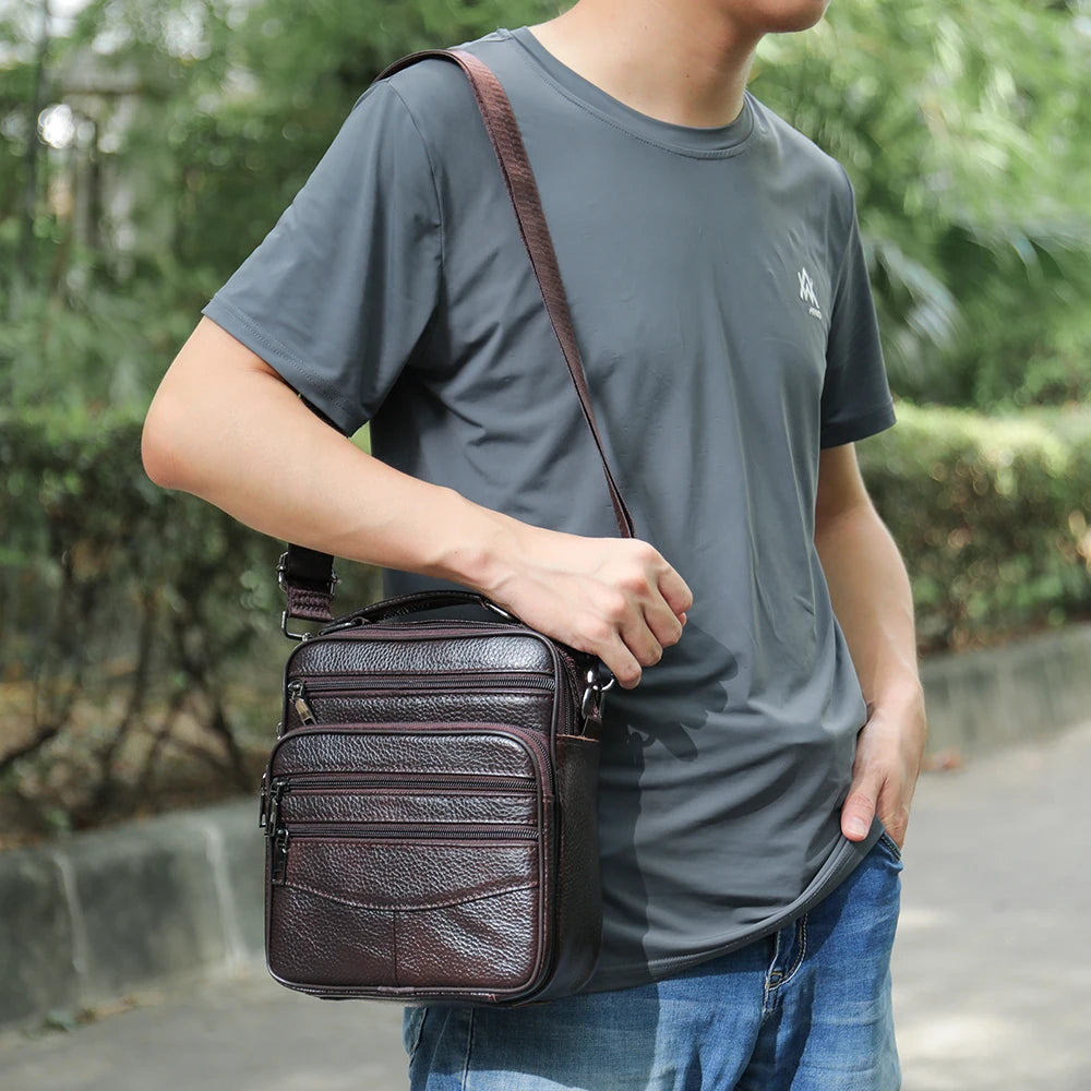 Vintage Brown Leather Messenger Bag – Rugged Sophistication for Men