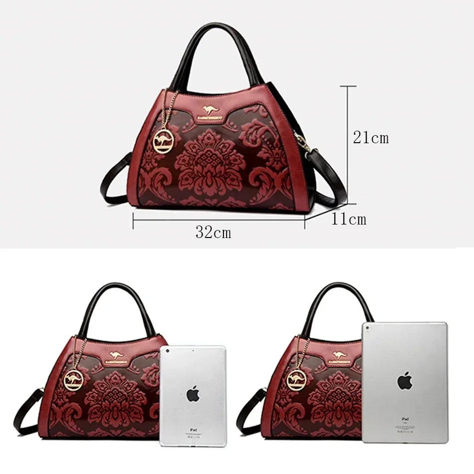 Regal Tote-Handtasche aus geprägtem Leder