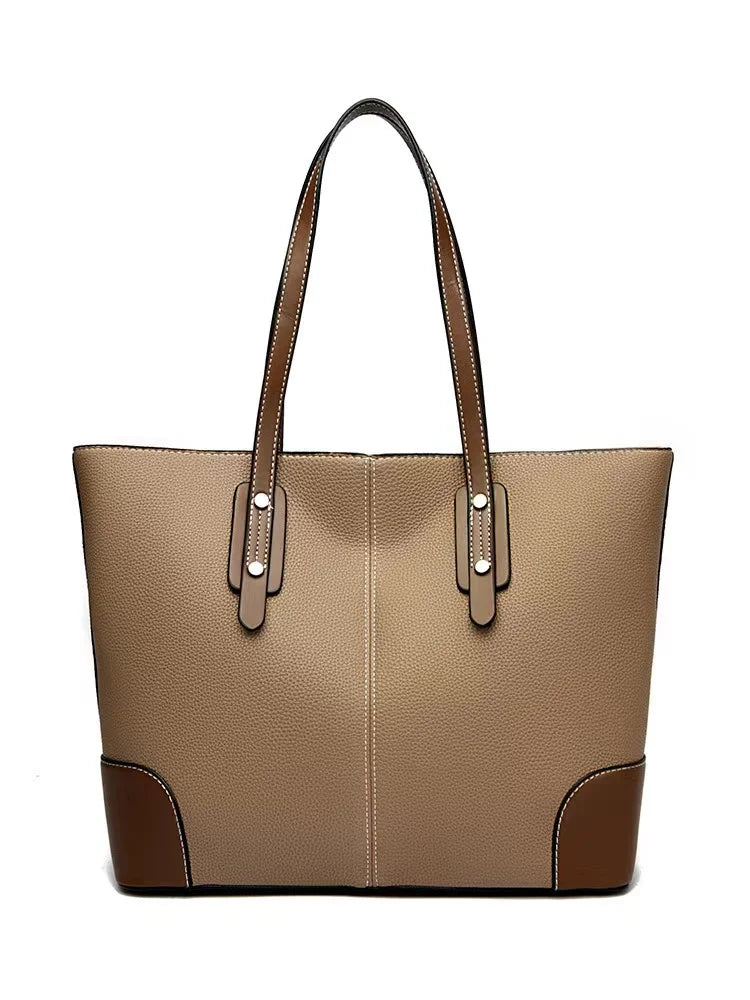 Genuine Leather Tote Bag – Large Capacity Shoulder Shopper