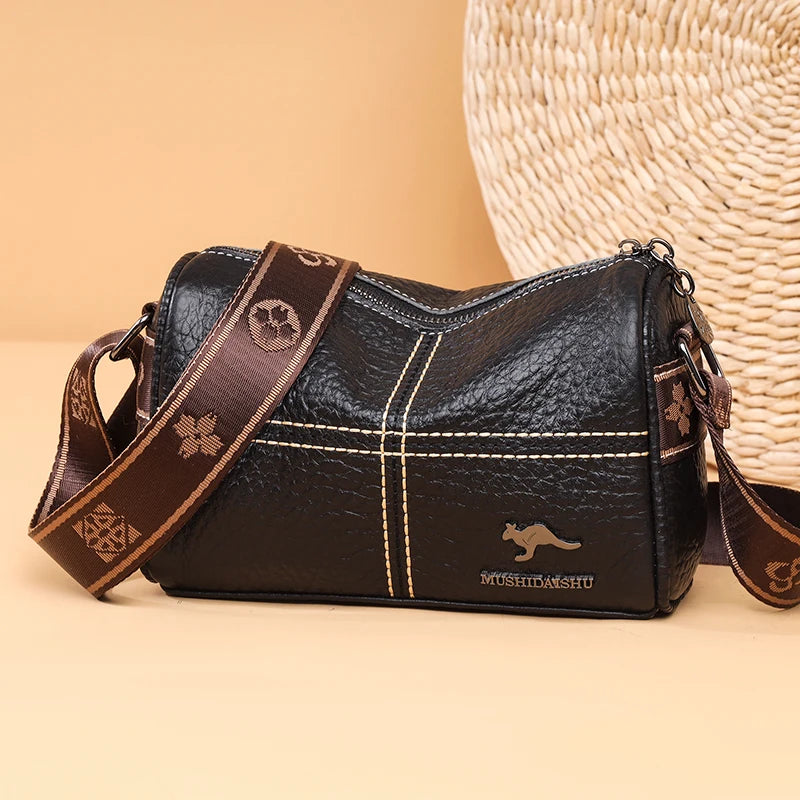 Chic Contrast Luxury Leather Crossbody Bag