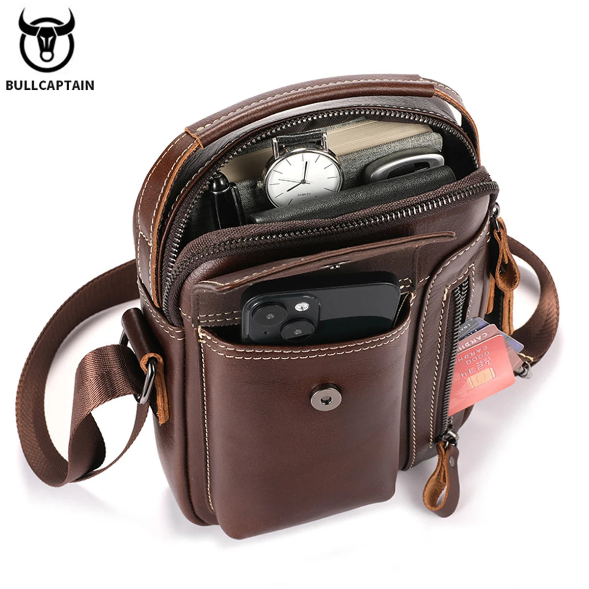 Sophisticated Leather Phone Shoulder Bag