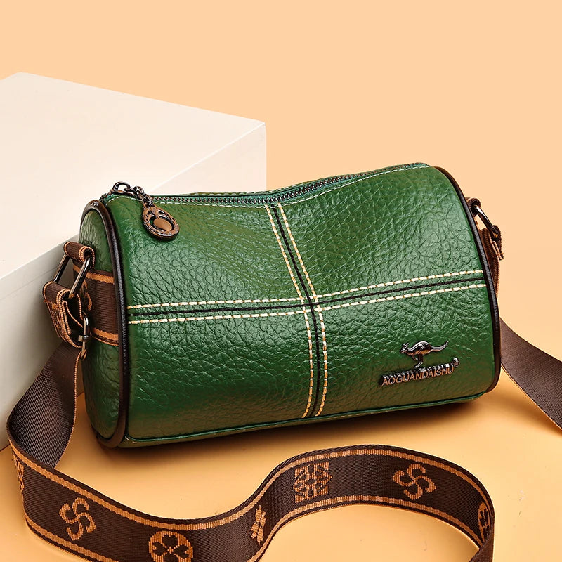 Chic Contrast Luxury Leather Crossbody Bag