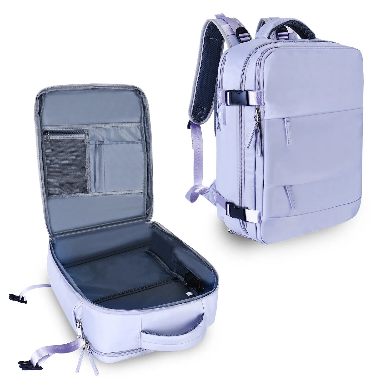 Sleek Lavender Multi-Function Travel Backpack
