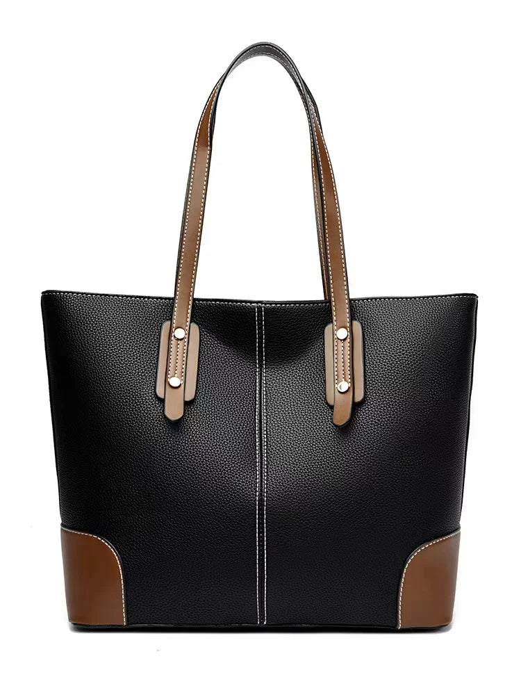 Genuine Leather Tote Bag – Large Capacity Shoulder Shopper