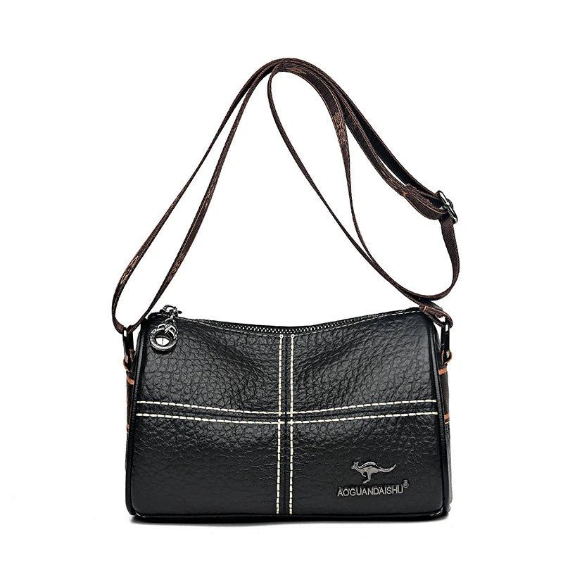 Chic Contrast Luxury Leather Crossbody Bag
