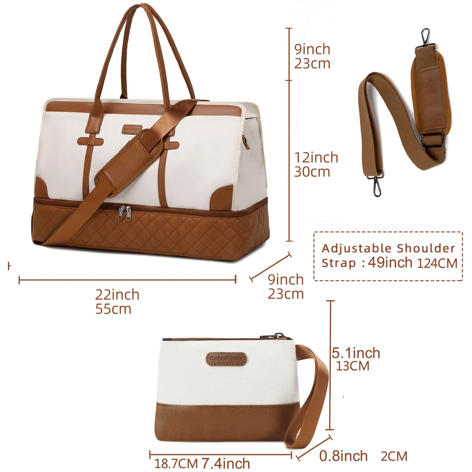 Chic Voyager: Deluxe Weekend Carryall with Shoe Compartment