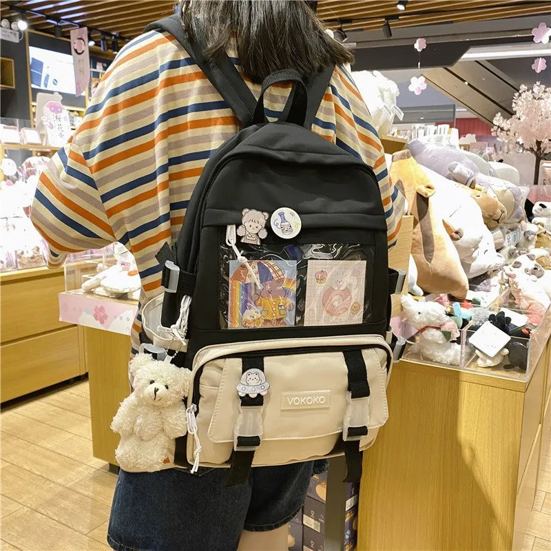 Trendy Kawaii Chic Backpack with Charms