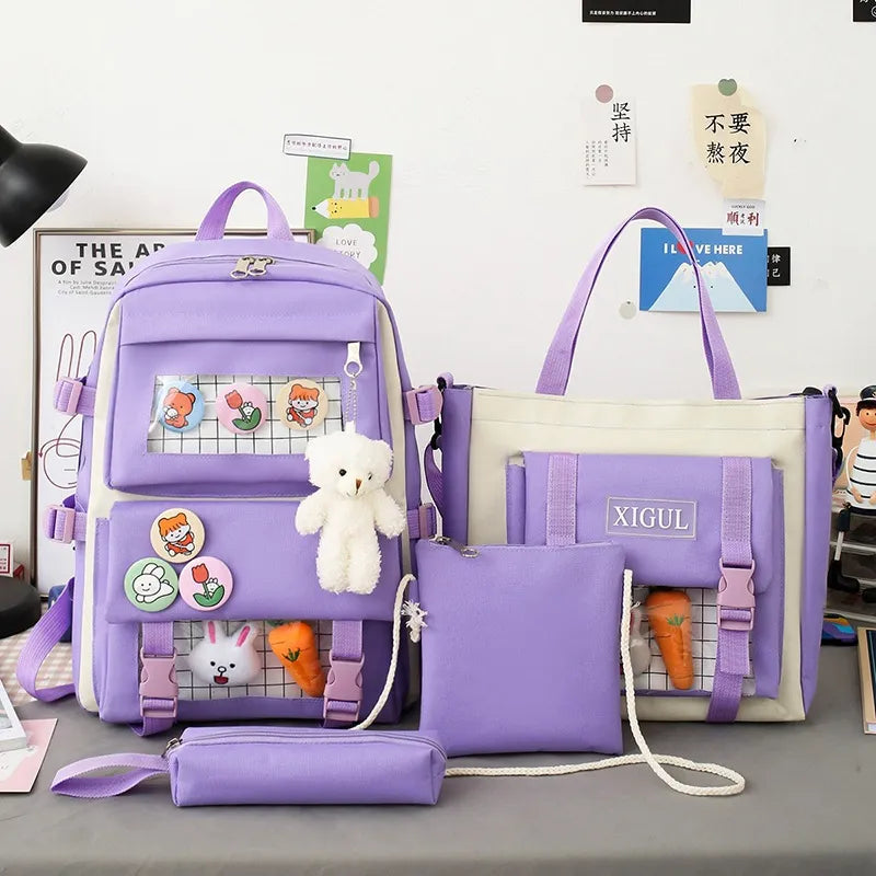 Charming Kitten 4-in-1 School Set - Waterproof Backpack and Accessories