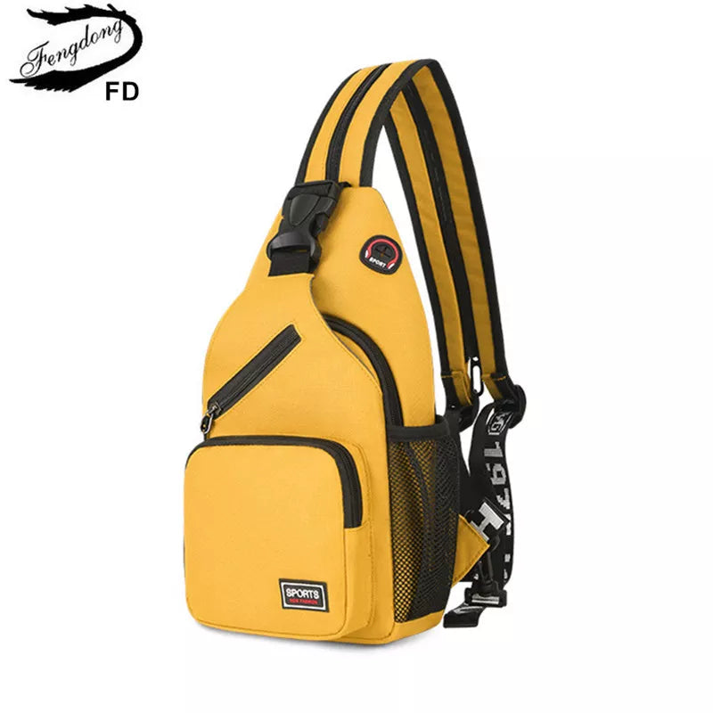 Vibrant Yellow Sporty Crossbody Sling Bag