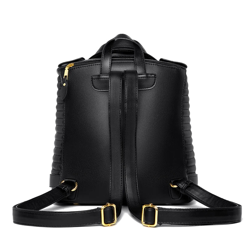 Luxe Designer Leather Backpack - Edgy Urban Chic