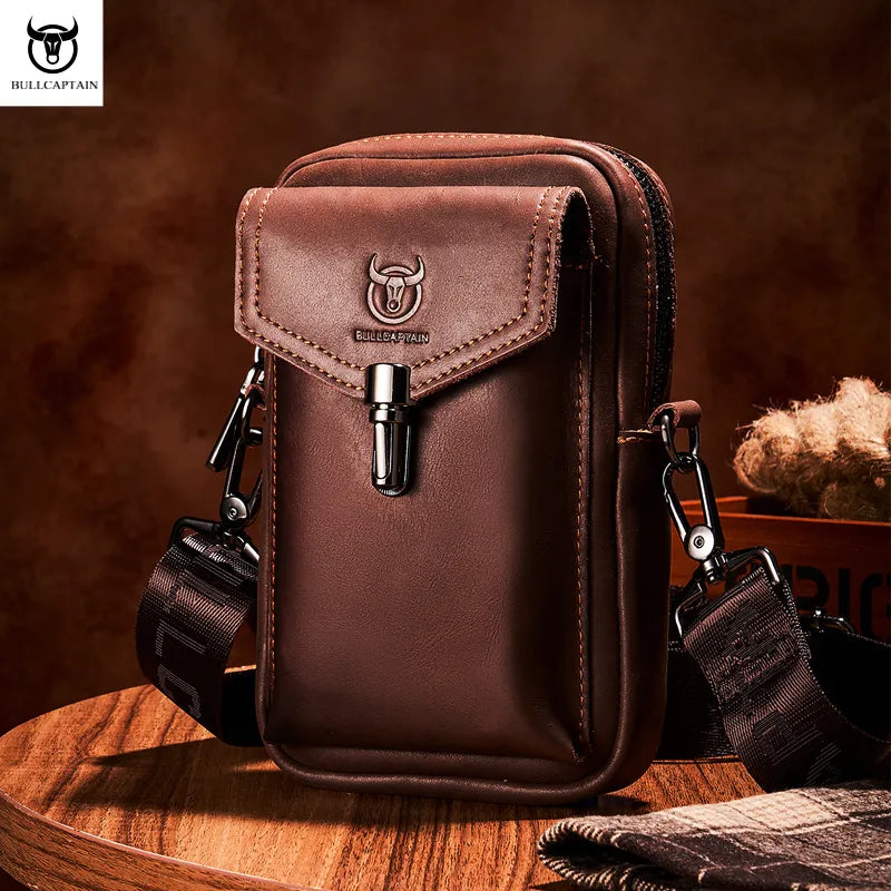 Crazy Horse Leather Men's Waist Bag