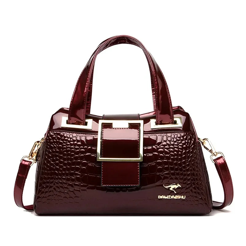 Elegant Croc Charm Shoulder Bag