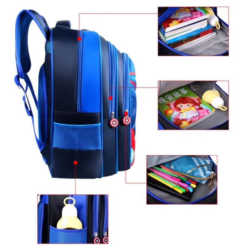 SuperShield Toddler Backpack - Heroic Blue Edition"  Description: