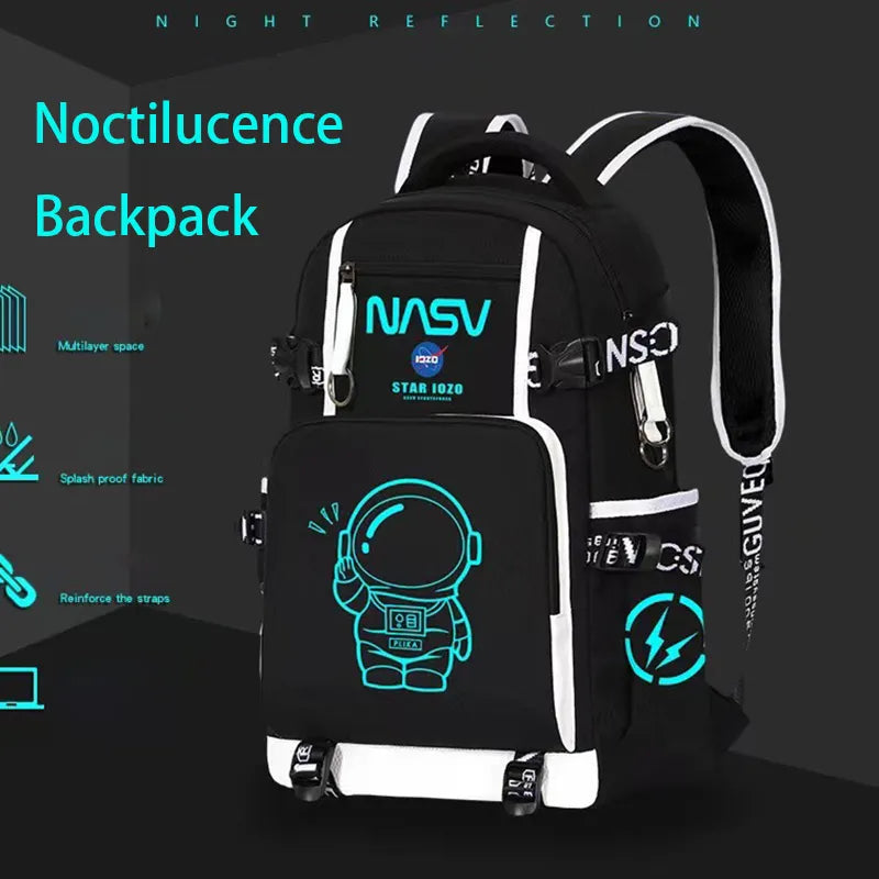 Futuristic Noctilucent Space-Themed Backpack