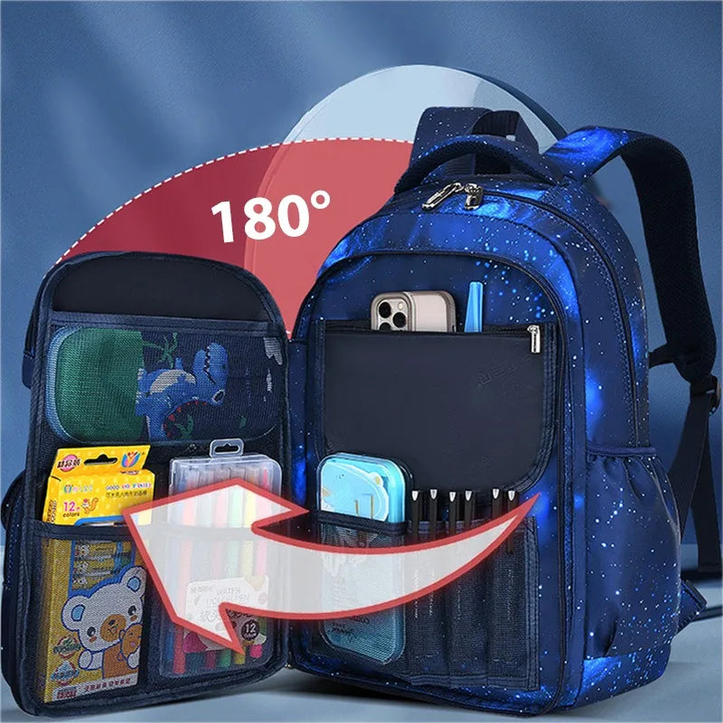 Space-Themed Organizational School Backpack