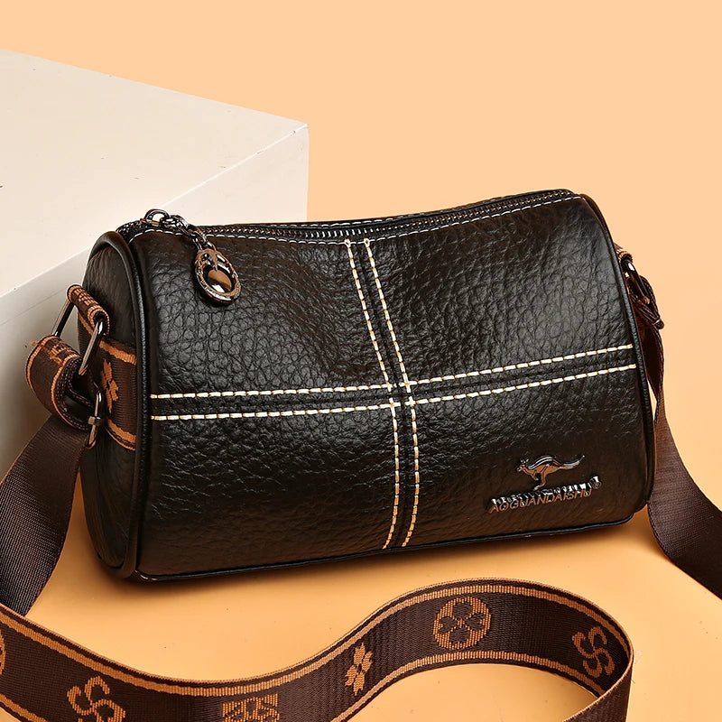 Chic Contrast Luxury Leather Crossbody Bag