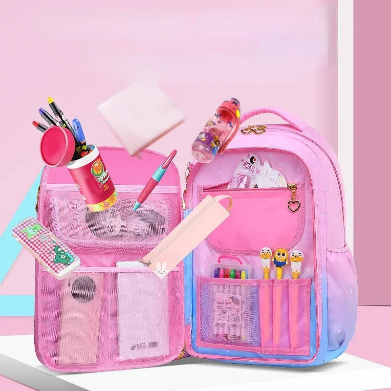 Enchanted Sky School Backpack Set - Magical Pink Gradient