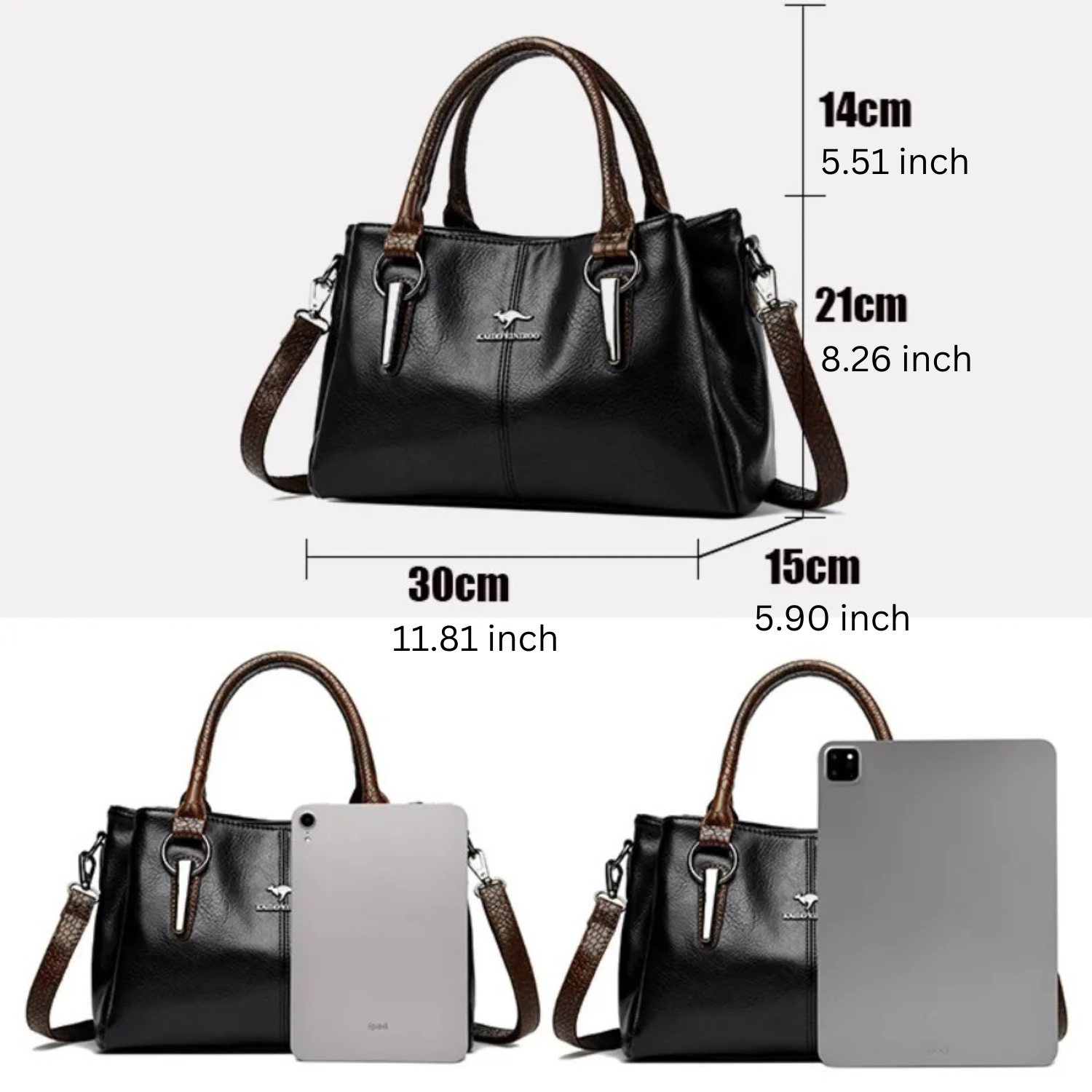 Elegant Leather Tote Bag – Large Capacity Shoulder & Crossbody Bag