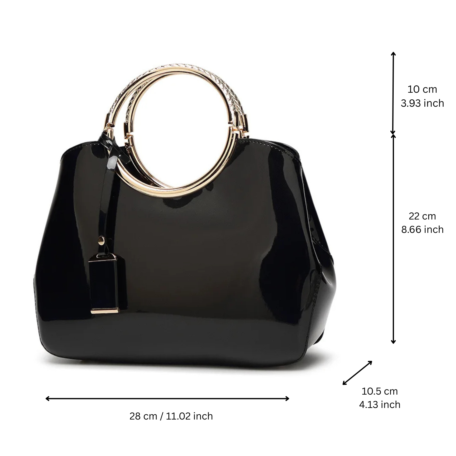 Elegant High-Quality Women's Patent Leather Handbag - Chic and Stylish Design