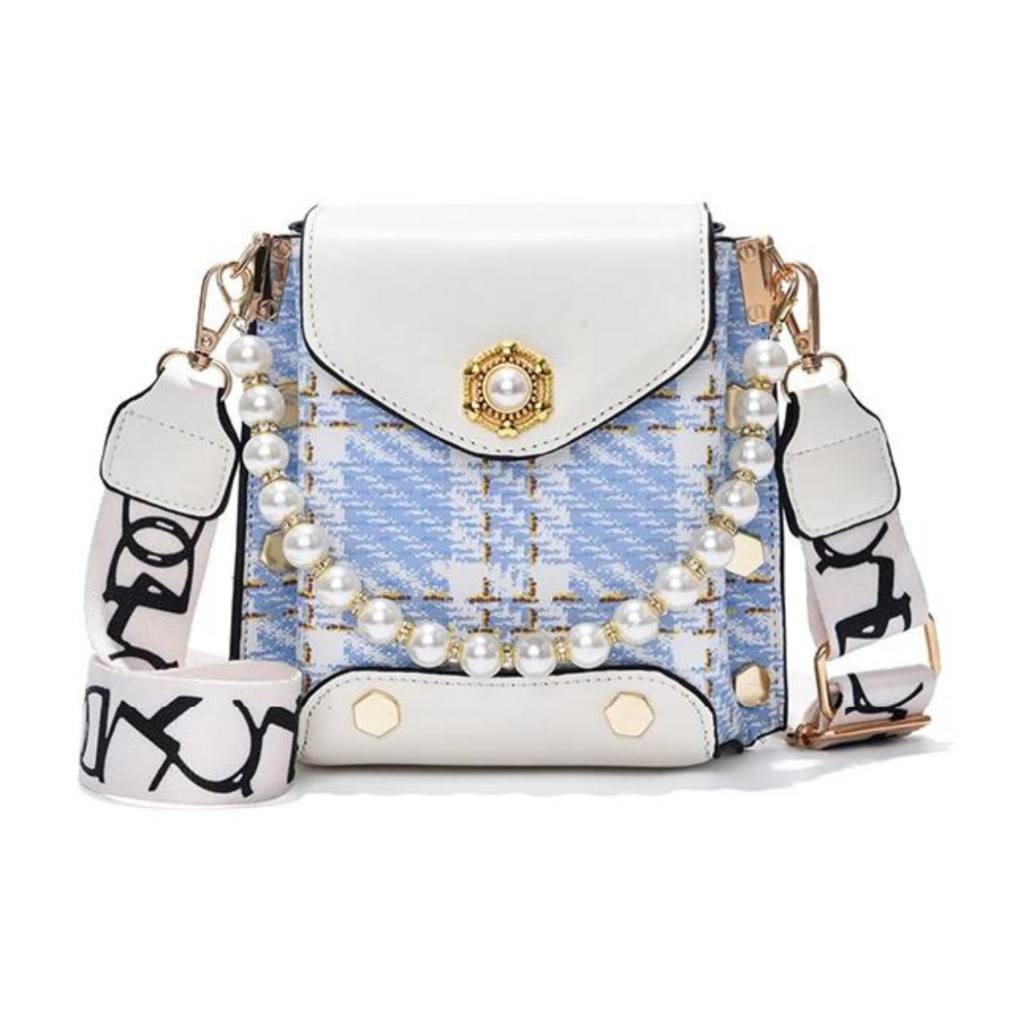 Pearl-Embellished Crossbody Bag