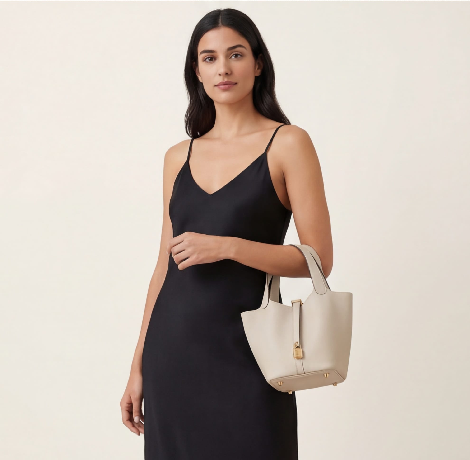 Genuine Leather Bucket Bag for Women – Mini Soft Tote with Lock