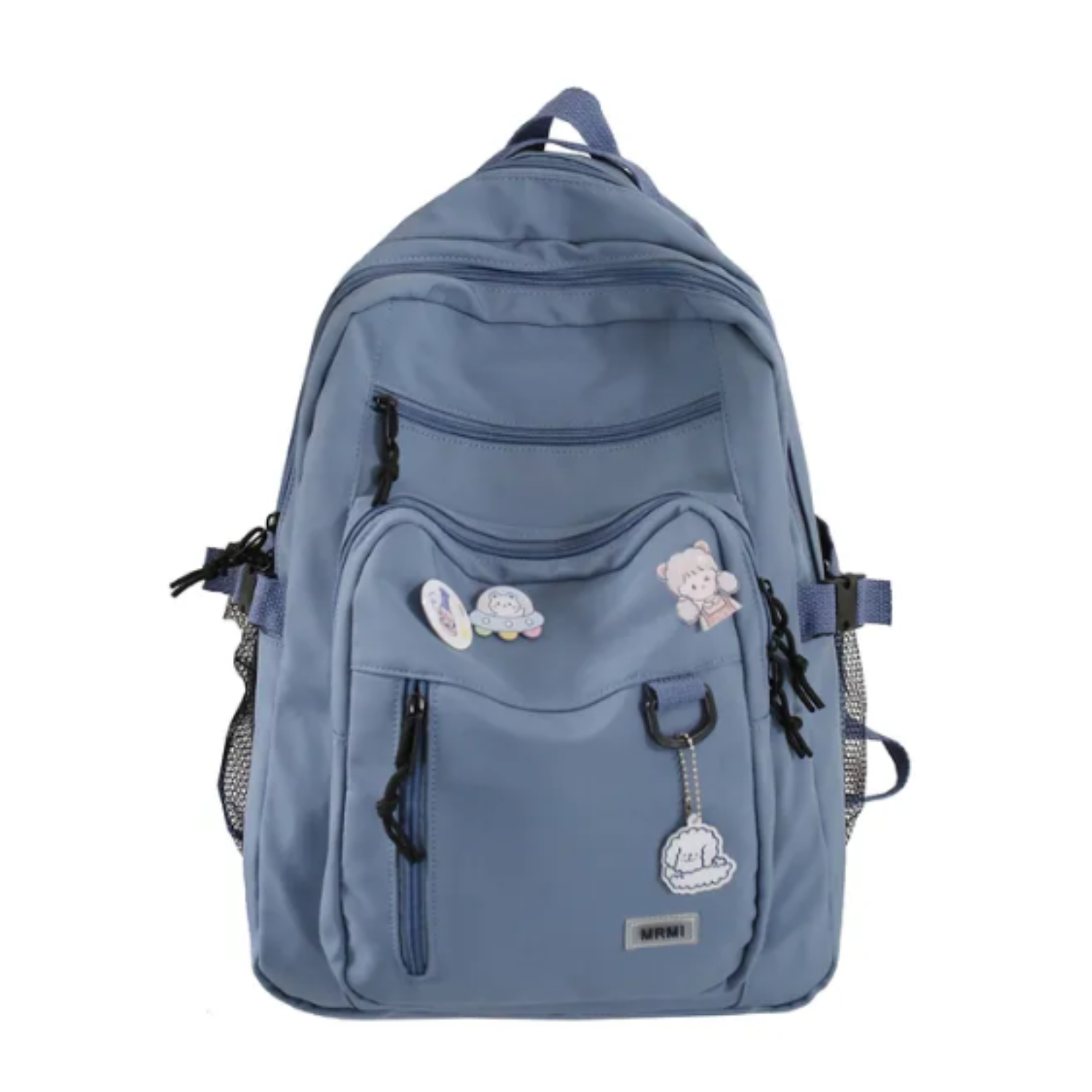 Chic Badge-Accented Backpack for School & Travel