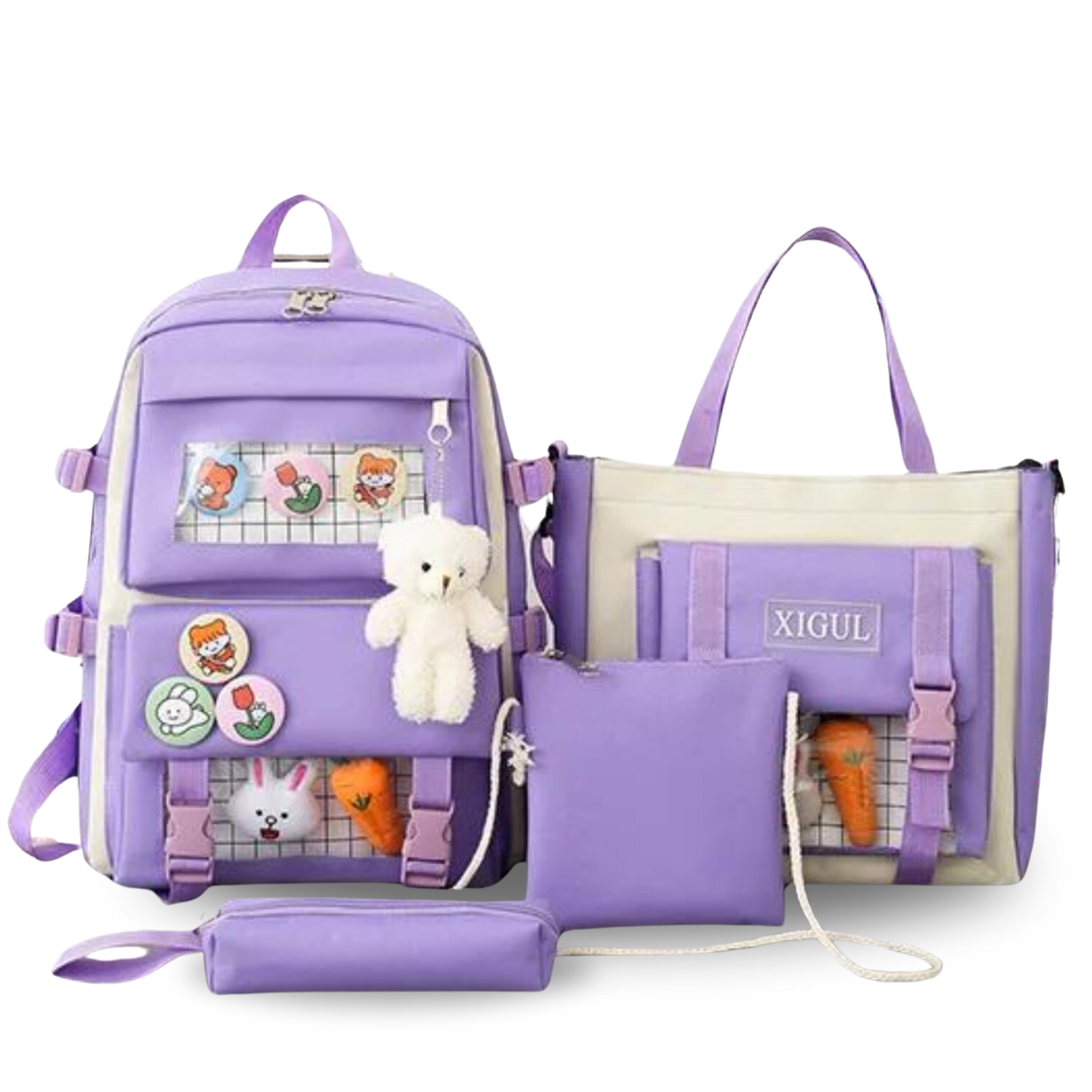 Charming Kitten 4-in-1 School Set - Waterproof Backpack and Accessories