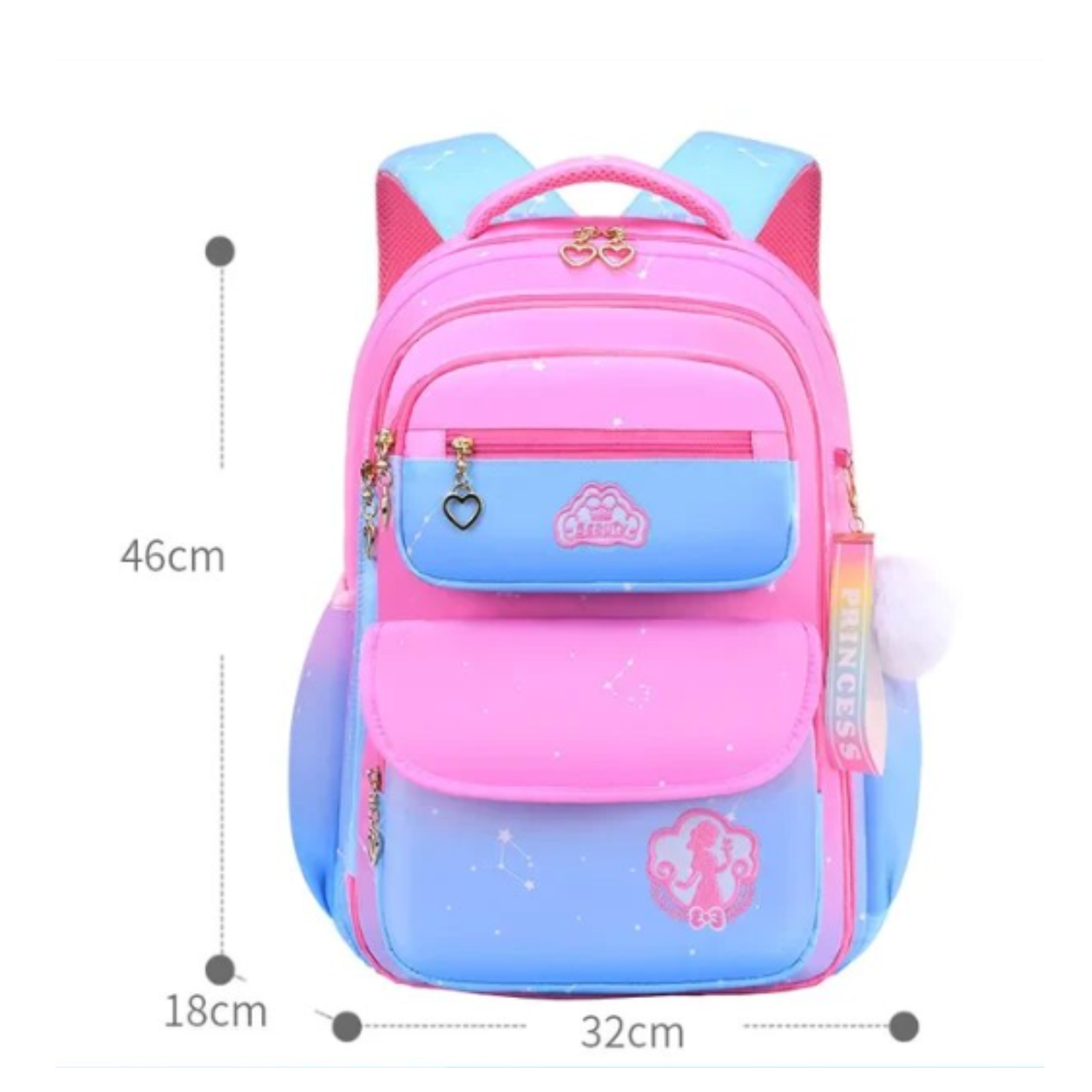 Enchanted Sky School Backpack Set - Magical Pink Gradient