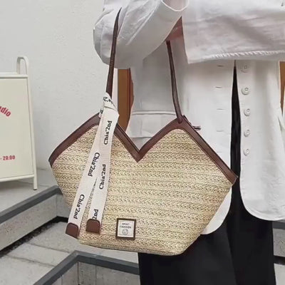 newport woven summer tote bag