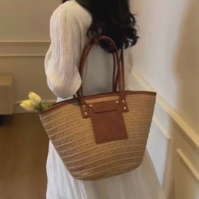 california coast woven tote bag