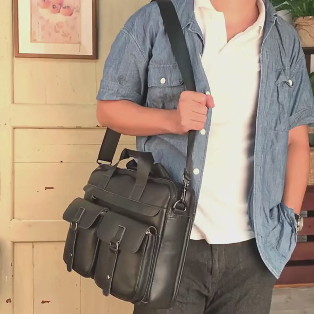 black letaher brifcase video