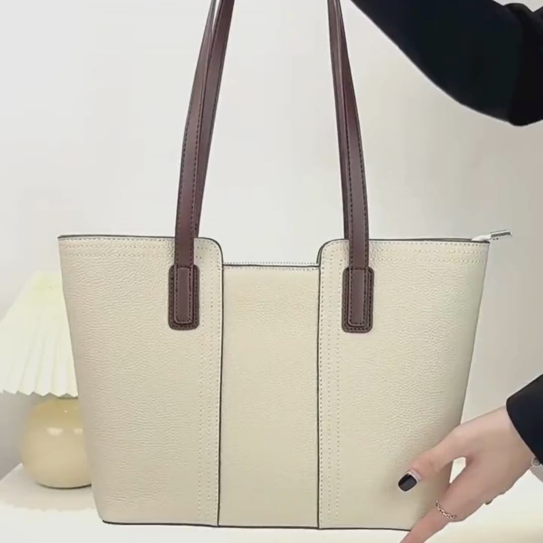 sienna leather tote bag