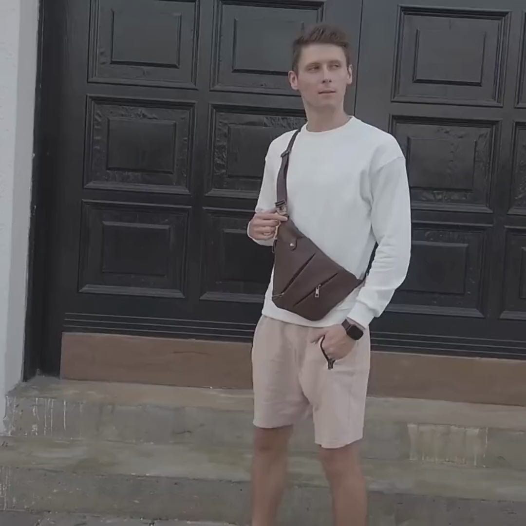 weston leather sling bag