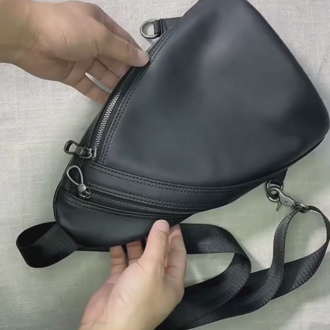 video black chest bag