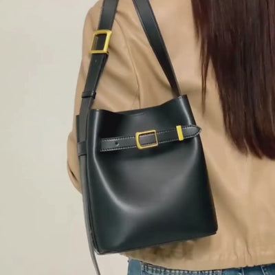 zoe leather bucket bag